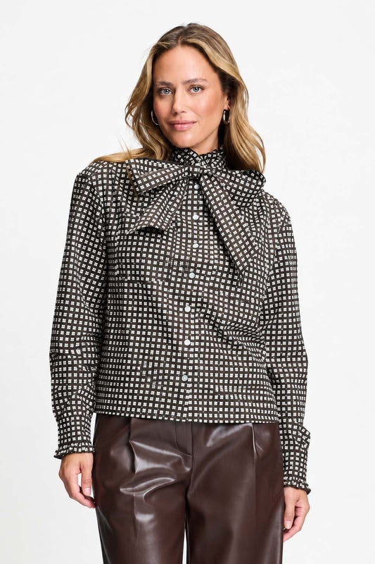 POM Amsterdam Blouses BLOUSE - Noa Check Brown