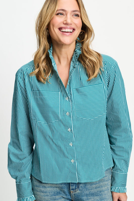 POM Amsterdam Blouses BLOUSE - Noa Teal Green