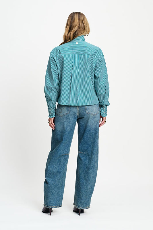 POM Amsterdam Blouses BLOUSE - Noa Teal Green