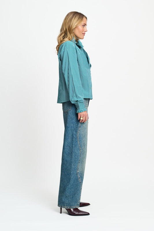 POM Amsterdam Blouses BLOUSE - Noa Teal Green