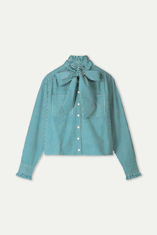POM Amsterdam Blouses BLOUSE - Noa Teal Green