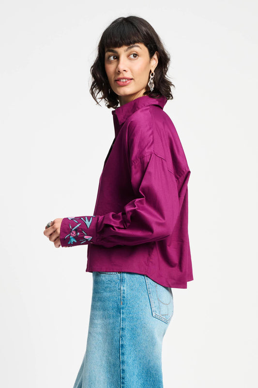 POM Amsterdam Blouses BLOUSE - Plum Melange