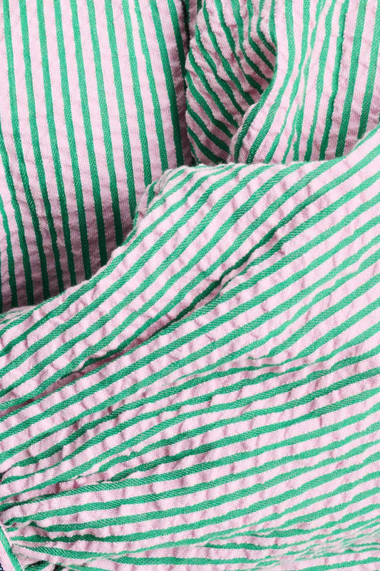 POM Amsterdam Blouses BLOUSE - Seersucker Green Pink
