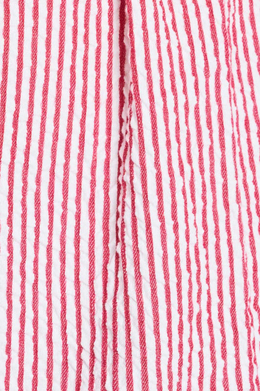POM Amsterdam Blouses BLOUSE - Seersucker Red White