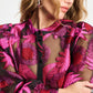 POM Amsterdam Blouses BLOUSE - Splashing Fireworks Organza