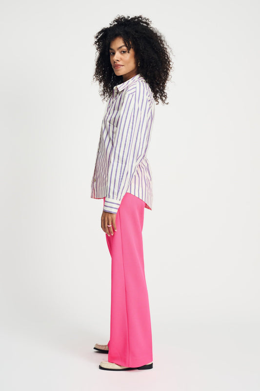 POM Amsterdam Blouses BLOUSE - Striped Poplin Cream