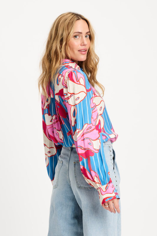 POM Amsterdam Blouses BLOUSE - Urban Flora Stripe