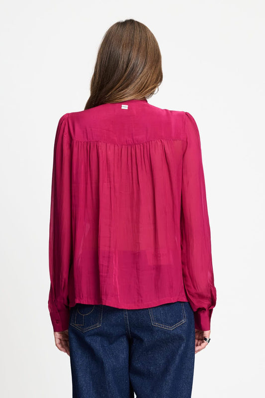 POM Amsterdam Blouses BLOUSE - Valerie Burgundy Red