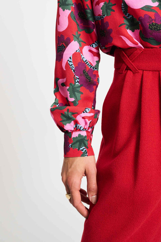 POM Amsterdam Blouses BLOUSE - Violet Picnic Delight