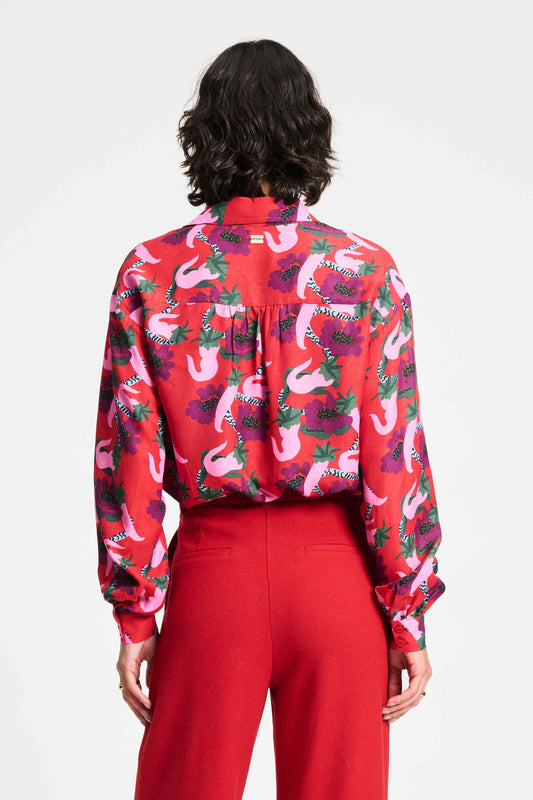 POM Amsterdam Blouses BLOUSE - Violet Picnic Delight