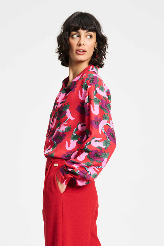 POM Amsterdam Blouses BLOUSE - Violet Picnic Delight