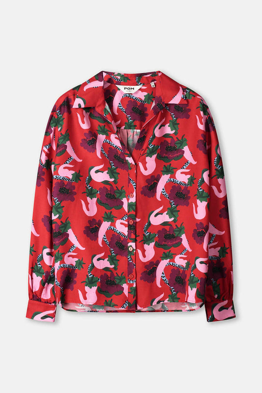 POM Amsterdam Blouses BLOUSE - Violet Picnic Delight