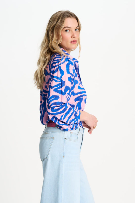 POM Amsterdam Blouses BLOUSE - Waves Pink