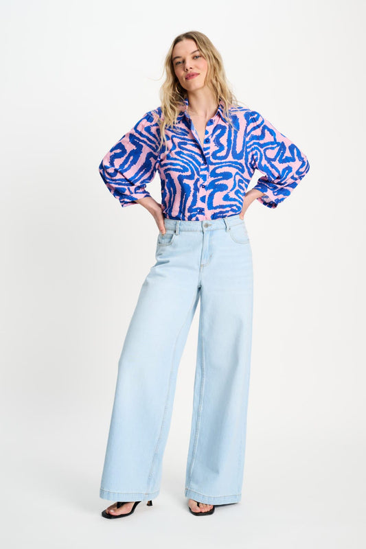 POM Amsterdam Blouses BLOUSE - Waves Pink