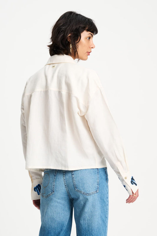 POM Amsterdam Blouses BLOUSE - White Sequins Matchpoint