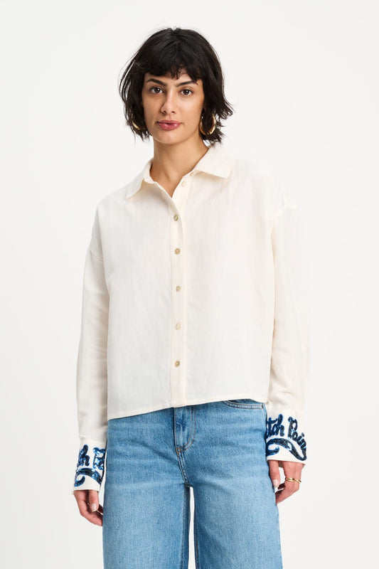 POM Amsterdam Blouses BLOUSE - White Sequins Matchpoint