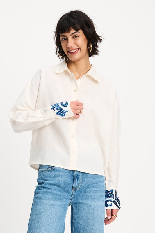 POM Amsterdam Blouses BLOUSE - White Sequins Matchpoint