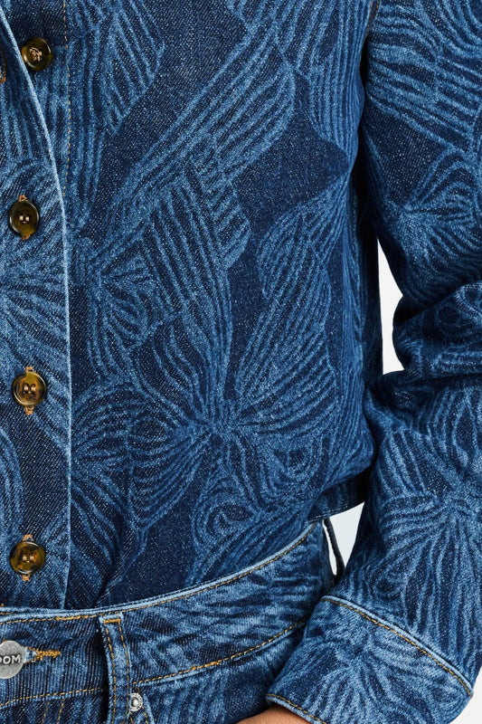 POM Amsterdam Blouses BLOUSE - Yara Bows Mid Blue
