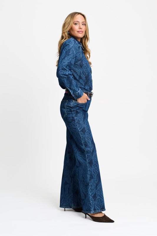 POM Amsterdam Blouses BLOUSE - Yara Bows Mid Blue