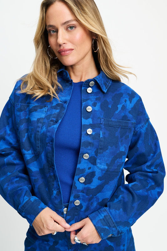 POM Amsterdam Blouses BLOUSE - Yuki Animal Eternal Blue