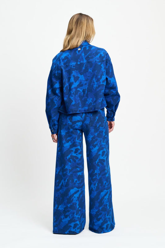 POM Amsterdam Blouses BLOUSE - Yuki Animal Eternal Blue