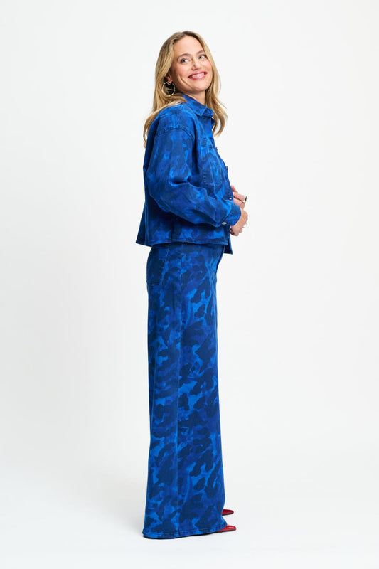 POM Amsterdam Blouses BLOUSE - Yuki Animal Eternal Blue