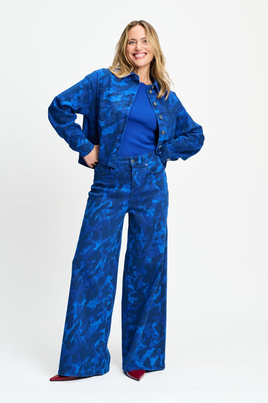POM Amsterdam Blouses BLOUSE - Yuki Animal Eternal Blue
