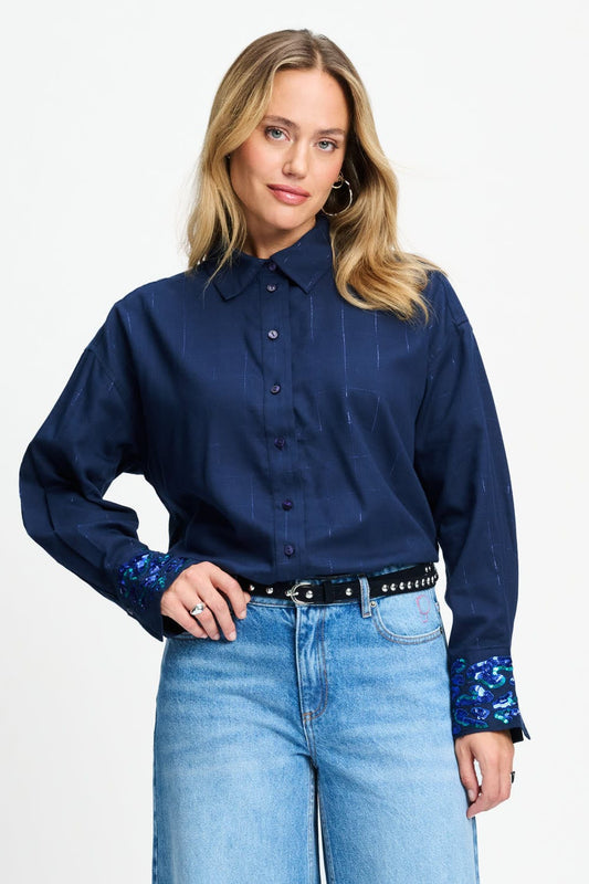 POM Amsterdam Blouses Blue / 34 BLOUSE - Lexi Eternal Blue