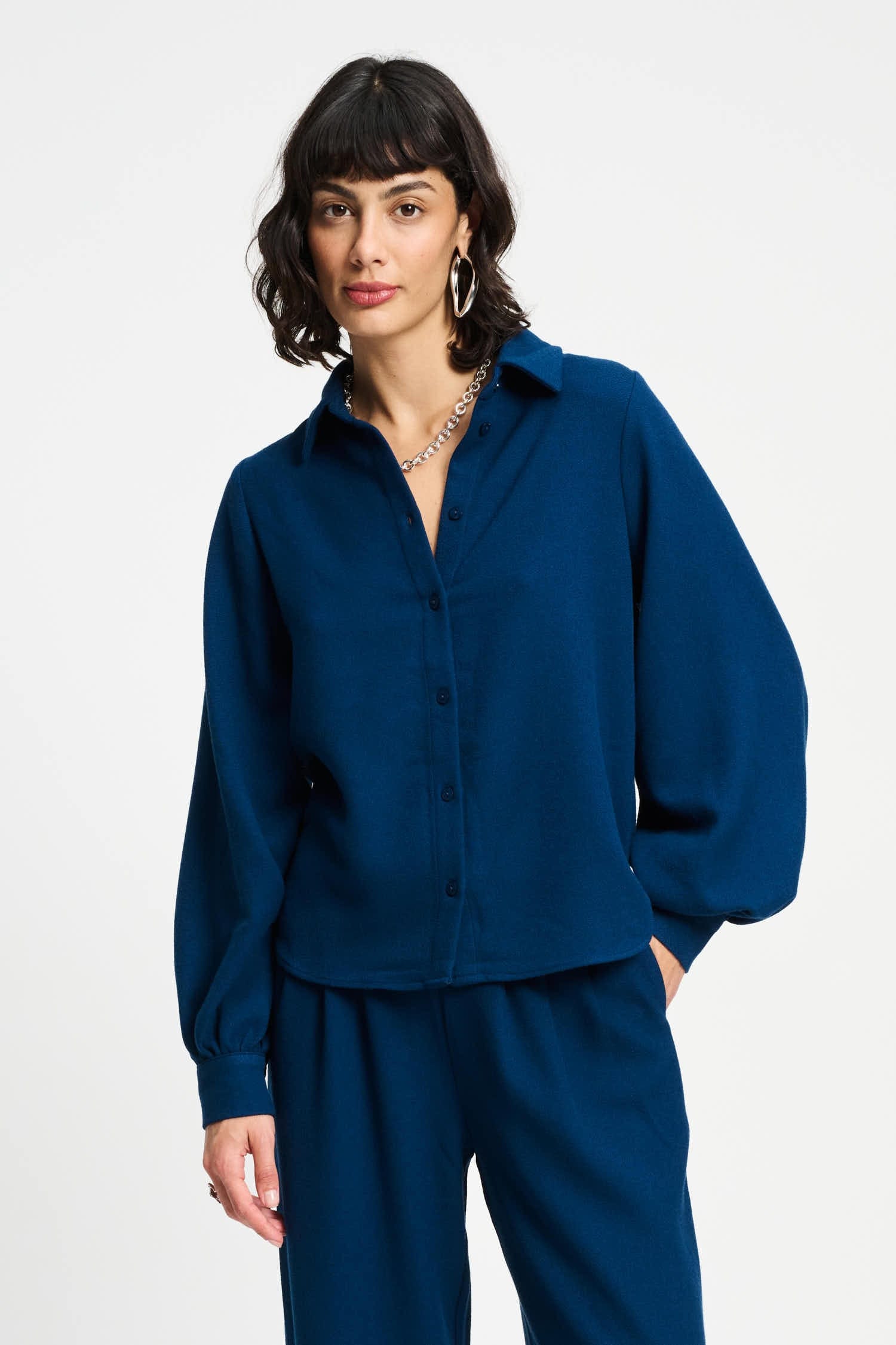 POM Amsterdam Blouses Blue / 34 BLOUSE - Nightfall Blue