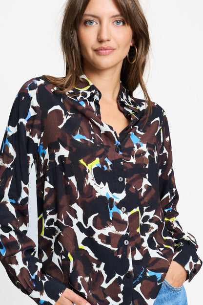 POM Amsterdam Blouses Multi colour / 34 BLOUSE - Mila Bovine Brown