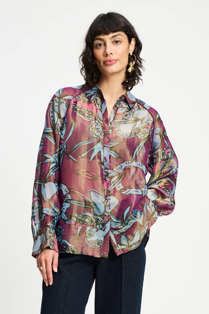 POM Amsterdam Blouses Purple / 34 BLOUSE - Mystic Dinner Shimmer