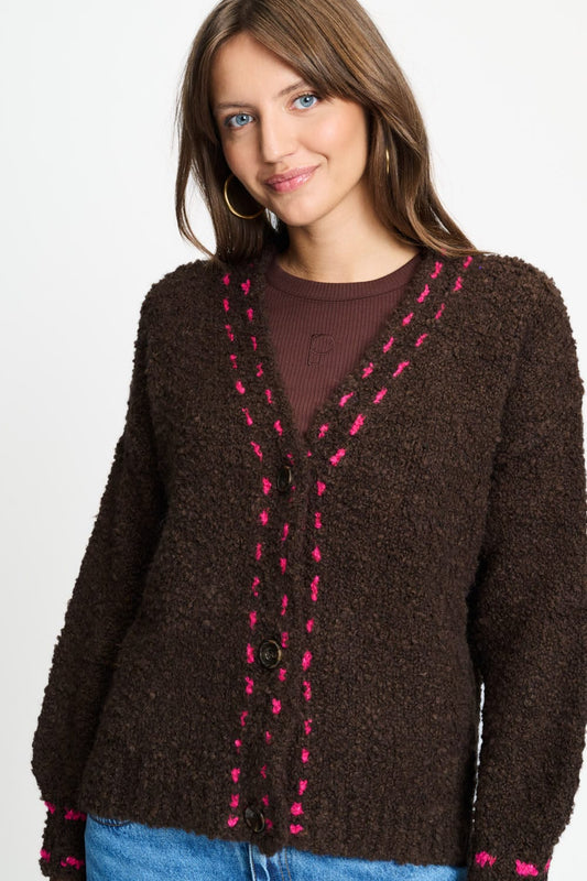 POM Amsterdam Cardigans CARDIGAN - Elise Chocolate Brown