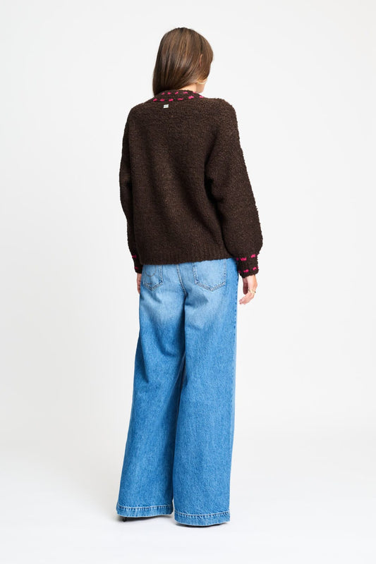POM Amsterdam Cardigans CARDIGAN - Elise Chocolate Brown