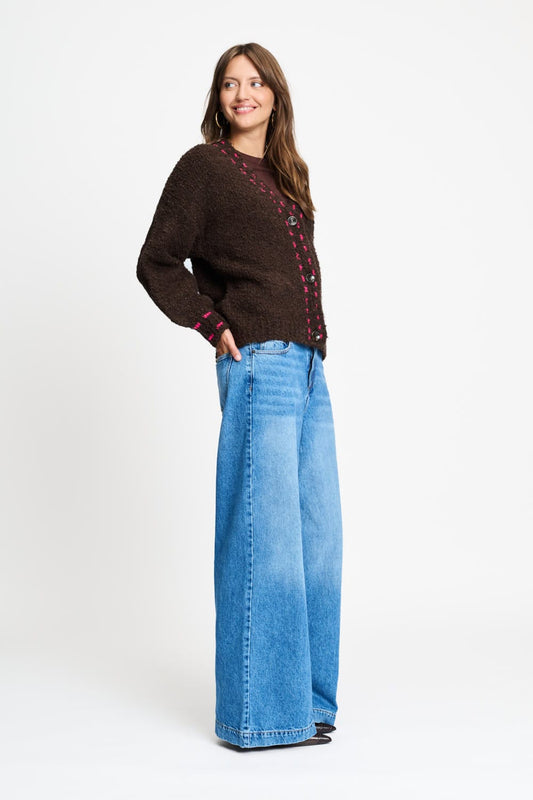 POM Amsterdam Cardigans CARDIGAN - Elise Chocolate Brown