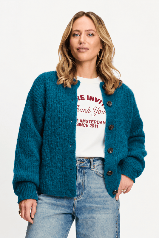 POM Amsterdam Cardigans Green / 34 VEST - Meryl Teal Green
