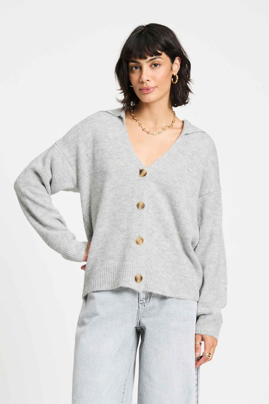 POM Amsterdam Cardigans Grey / 34 VEST - Grey Melange