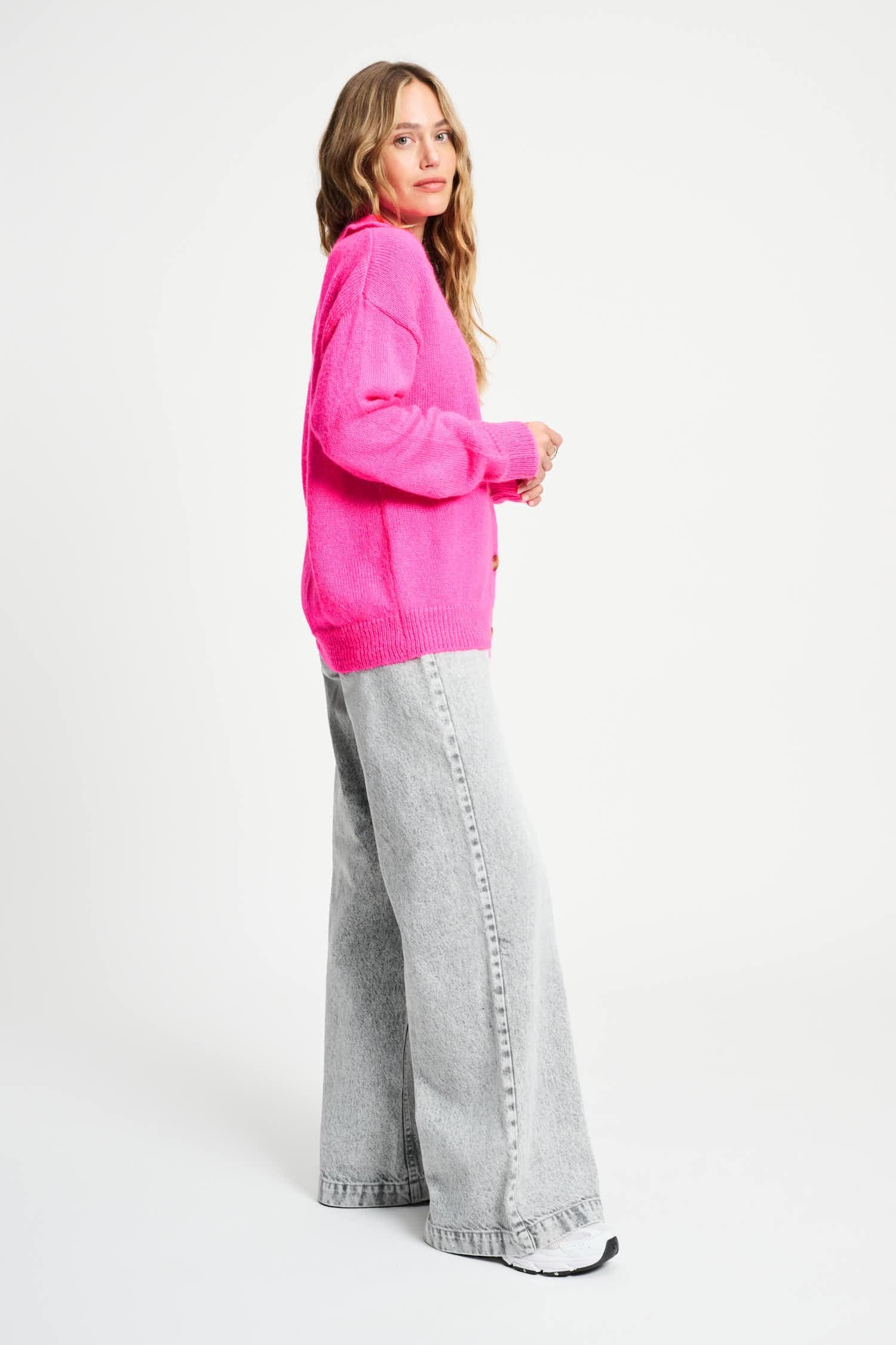 POM Amsterdam Cardigans VEST - Dashing Pink