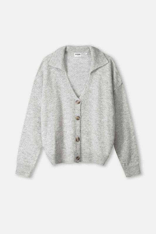 POM Amsterdam Cardigans VEST - Grey Melange