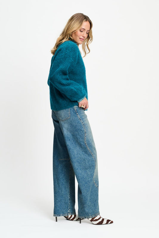 POM Amsterdam Cardigans VEST - Meryl Teal Green