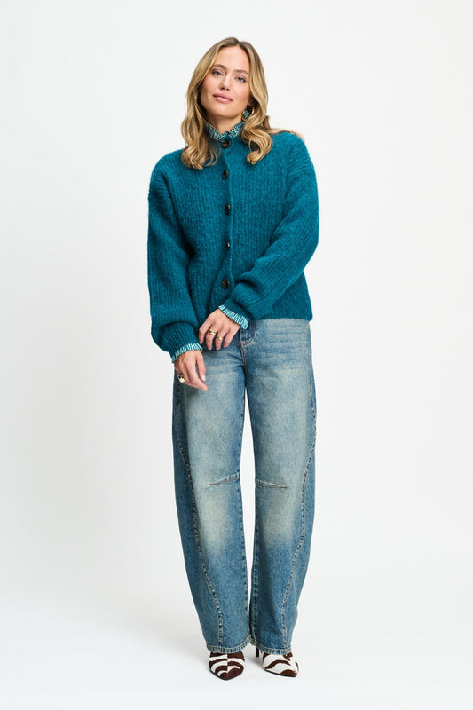 POM Amsterdam Cardigans VEST - Meryl Teal Green