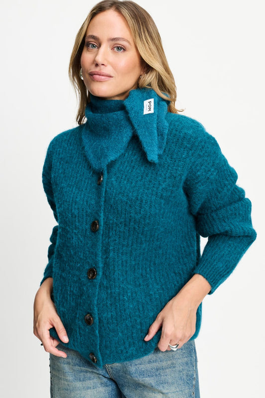 POM Amsterdam Cardigans VEST - Meryl Teal Green