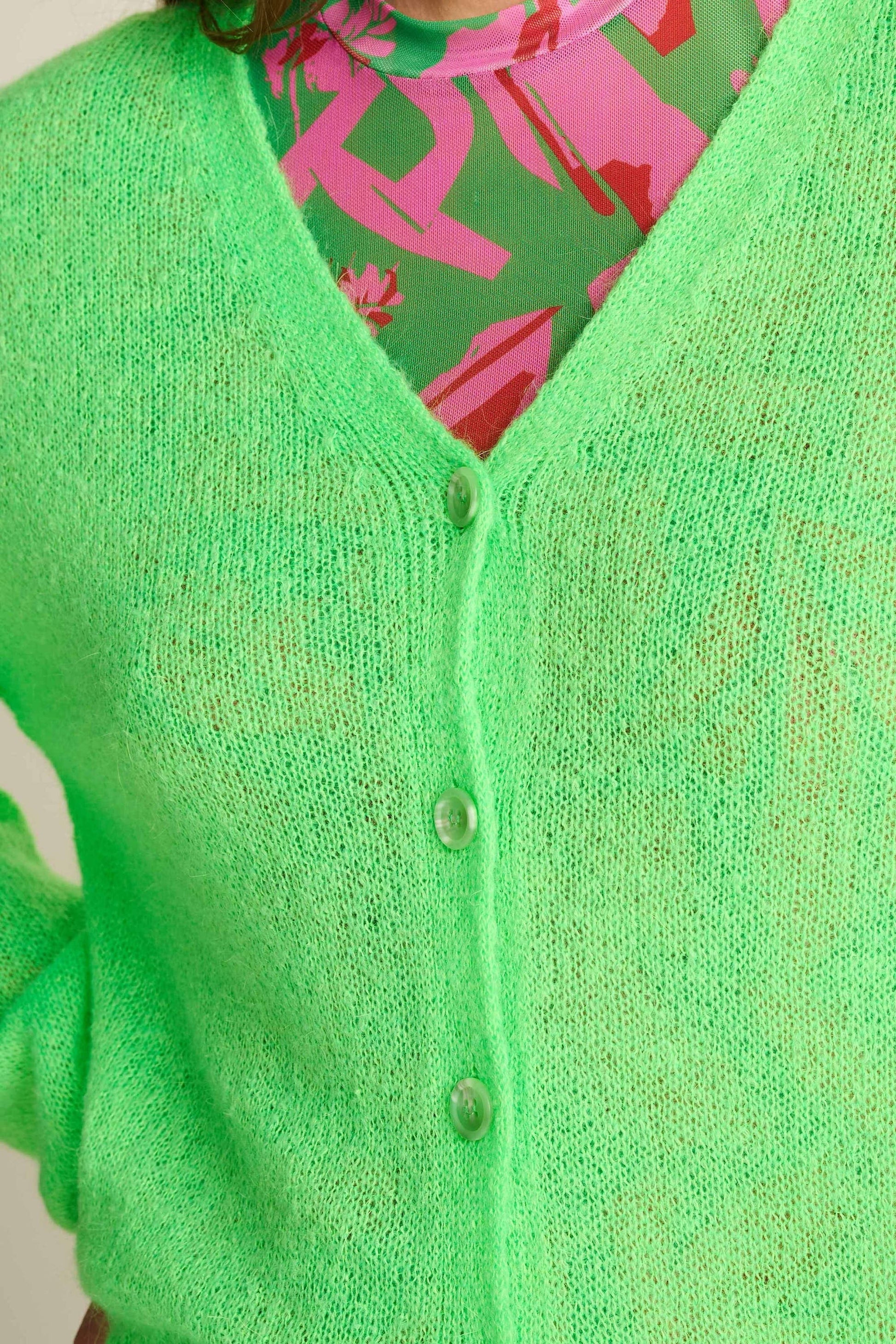 POM Amsterdam Cardigans VEST - Neon Green