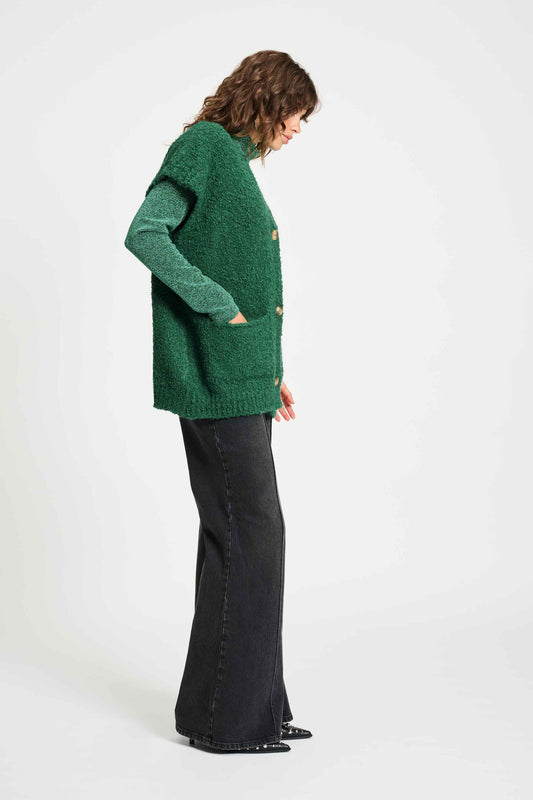 POM Amsterdam Cardigans VEST - Pine Green