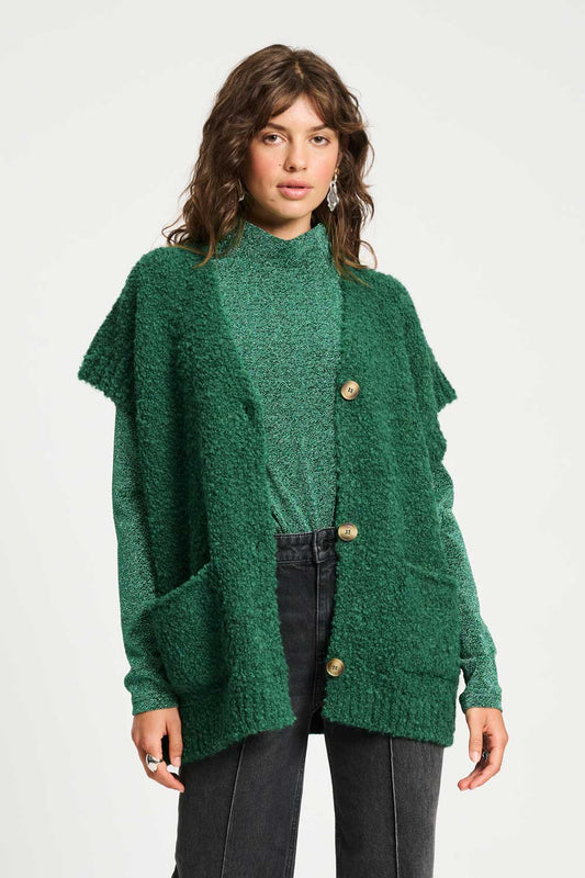 POM Amsterdam Cardigans VEST - Pine Green