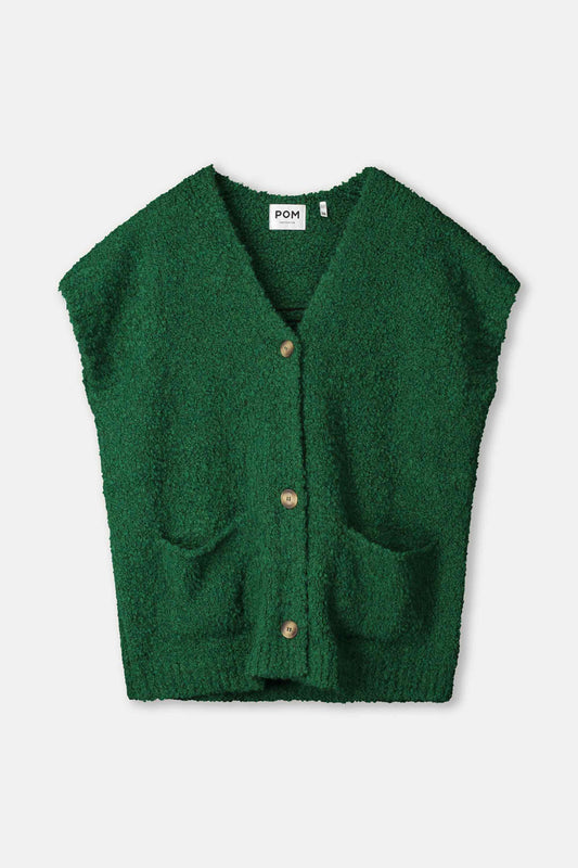 POM Amsterdam Cardigans VEST - Pine Green