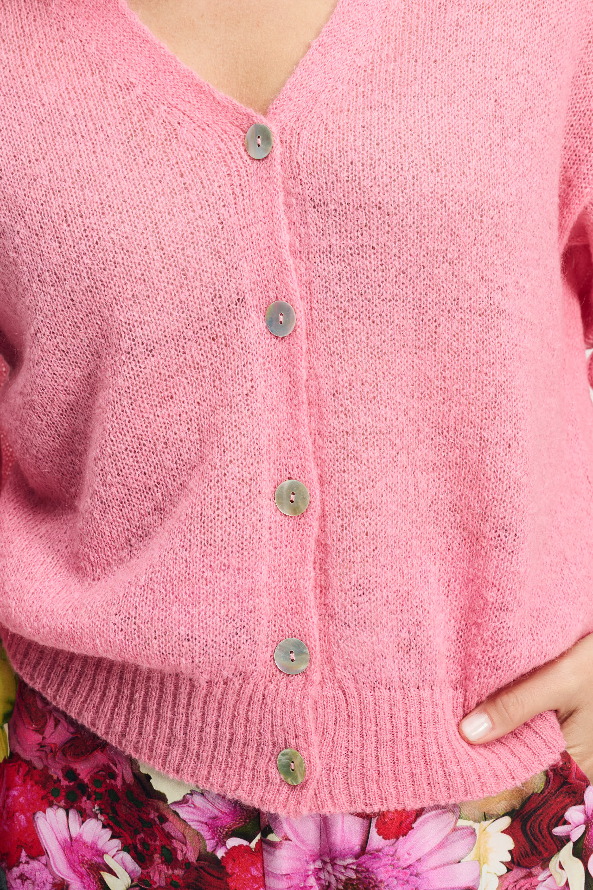 POM Amsterdam Cardigans VEST - Raspberry