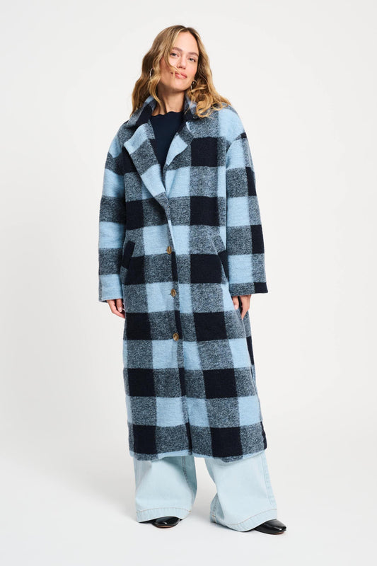 POM Amsterdam Coats JAS - Check Dawn Blue