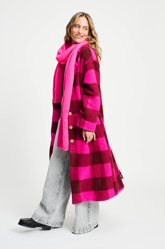 POM Amsterdam Coats JAS - Check Plum Pink