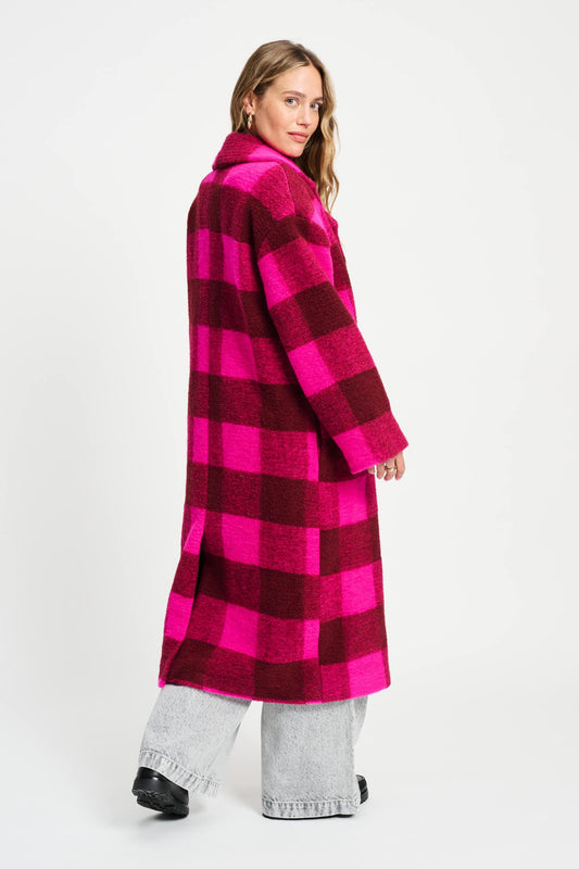 POM Amsterdam Coats JAS - Check Plum Pink