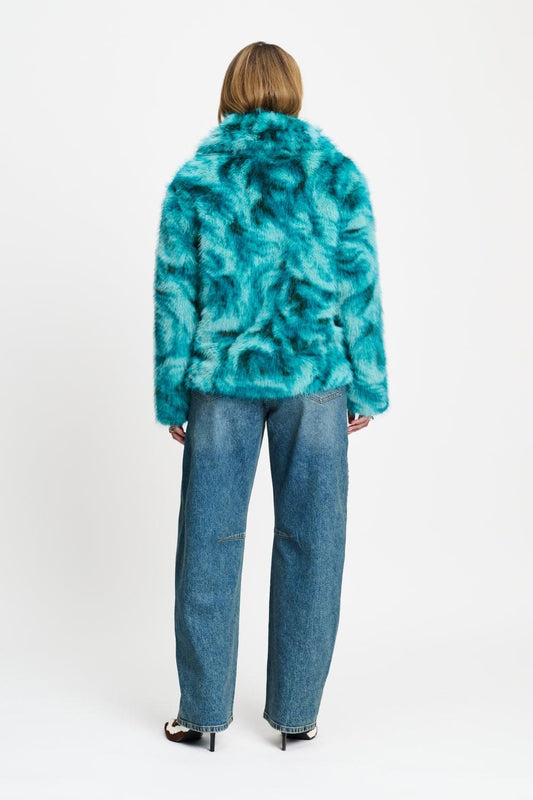 POM Amsterdam Coats JAS - Cleo Teal Green Animal